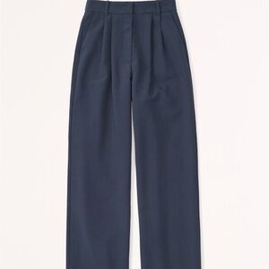 Abercrombie & Fitch Navy Sloane Tailored Wide Leg Pants